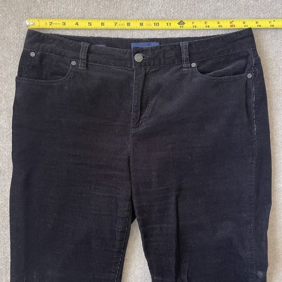 Talbots Pants Womens 12 Black Corduroy Signature Stretch Casual Office Fall - Picture 7 of 12